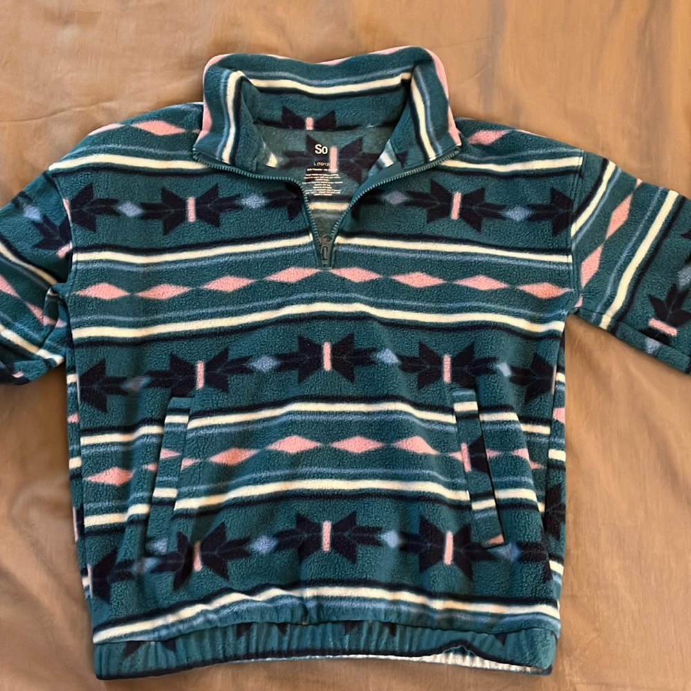 Cropped fleece sweatshirt